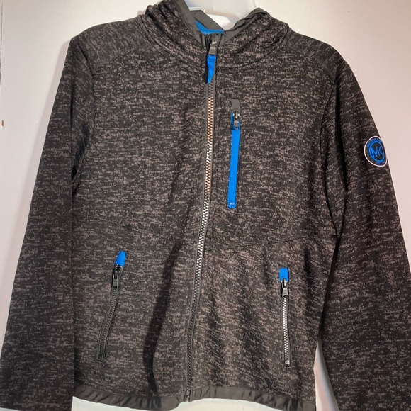 Michael Kors blue and Heather black zip up hoodie sweatshirt size 18/20 kids - Picture 1 of 10